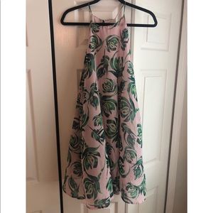 Everly Pink and Green Floral Mini Dress